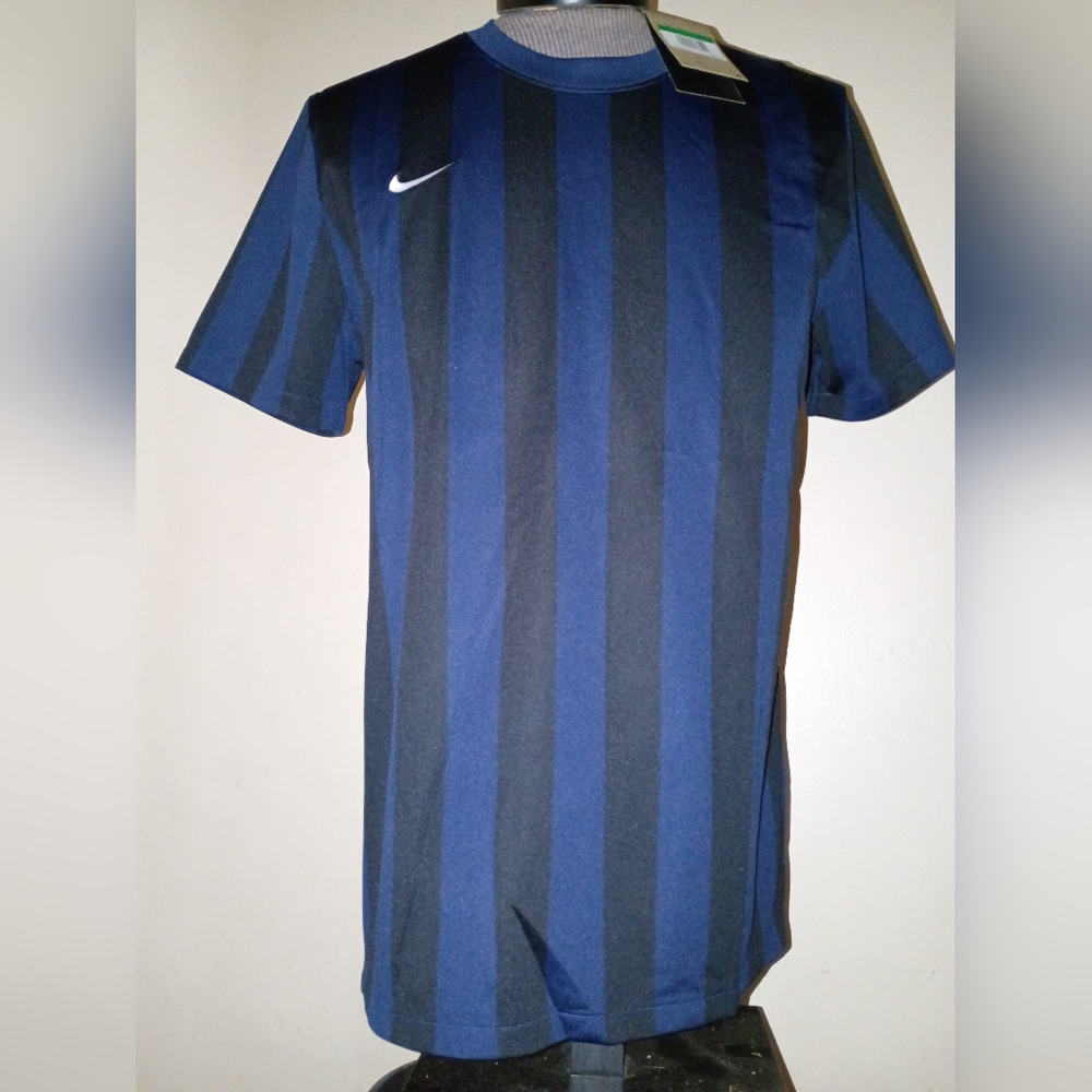 Nike Blue and Black Striped Jersey Dri Fit XL Slim Fit
